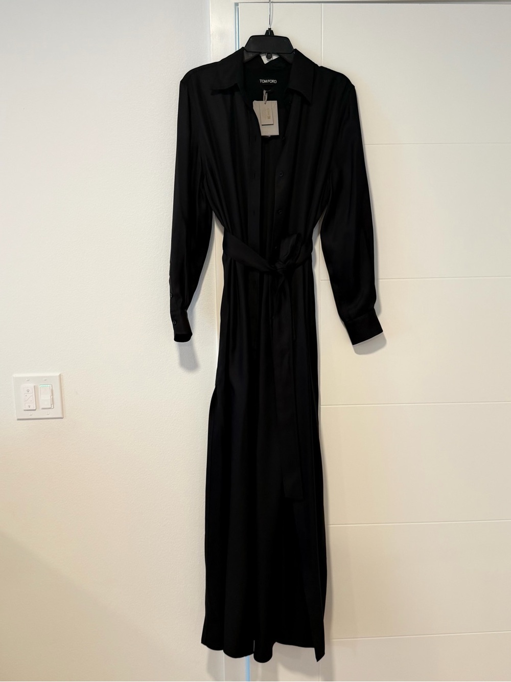 Tom Ford Black Maxi Shirt Dress Silk